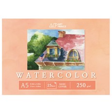 두성 NEW 아트프린스 A5 트윈링 워터칼라스케치북 W06 148x210mm 250g25매