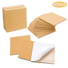 Blisstime 36 PCS Self-Adhesive 코르크 시트 4x 4 DIY 코스터 코르크 보드