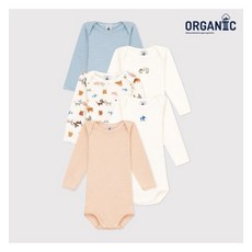 쁘띠바또 베이비 오가닉 퍼피 바디수트 5PACK