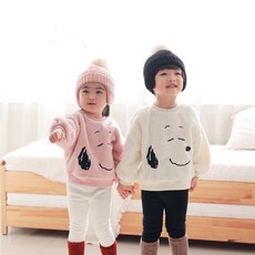 [세리아동복] 아동 스누피티 아기 유아동 겨울 뽀글이 맨투맨 티셔츠