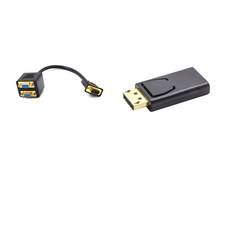 Zeyuan 새로운 디스플레이 포트 DP-HDMI 어댑터 변환기 + DVI-I (24 + 5) 플러그 2x 15P VGA 소켓 M / F 비디오 분배기 케이블, 모델명