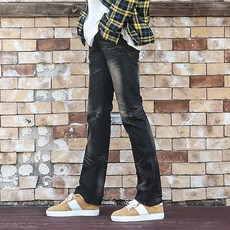 부츠컷 청바지 남성 남자 남자부츠컷청바지 흑청바지 블랙진바지 남자블랙진 워싱청바지 데님팬츠