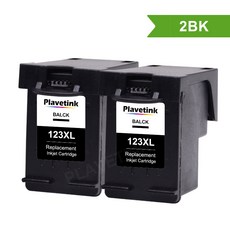 Plaetink HP 123 123XL Deskjet 1110 1111 1112 2130 2132 2133 2134 3630 3632 3637 3638 프린터, 02 123 2 X BK, 02 123 2 X BK