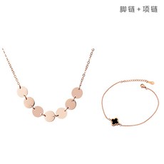 라일락1 도금 체인 KYZC 숏 금화 원판 플래팅 18K 로즈 골드 냉담 무드 코디 옷 의 배합