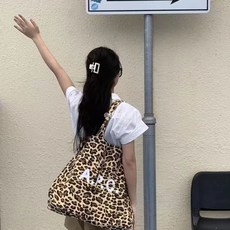 봄여름 지브라 캔버스 숄더백 대용량 토트백