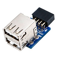 Zeyuan 9 핀 2 포트 USB 2.0 허브 어댑터 PCB 보드 듀얼 USB2.0 포트 어댑터 DIY, 푸른
