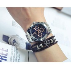 커플 더해주는 과 2만원대 선물 고급스러운 으로 스타일업 해주는 남성 메탈 손목시계 E-400509
