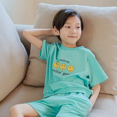 삐삐롱 [삐삐롱24SS]스마일굿MT 라운지 5부 반팔 상하세트