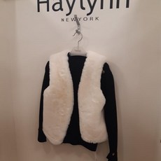 헤이린뉴욕 보들보들 감촉좋은 귀요미 에코퍼 숏 베스트 밍크 조끼(아이보리)
