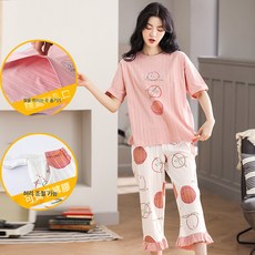 여름 순면 산후조리복 임산부 잠옷 임신기 여름 땀흡수 산모 수유