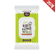 치아깨끗 티슈 강아지 입냄새 구강 케어 청결 강아지 손가락 칫솔 일회용 구강 치석 티슈 30매 x20, 20개, 상세페이지 참조