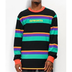 해외 남자 긴팔티셔츠 Odd Future Multi Stripe Black Long Sleeve Knit Shirt PROD1180006296