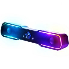 듀얼 채널 멀티미디어 RGB 레인보우 LED 게이밍 사운드 스틱 스피커 헤드폰 스피커 PC 스피커, 2) mix 색상s   rsbg5000