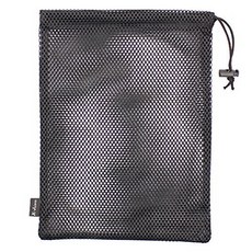 M-Aimee 6 Pack Mesh Stuff Sack Laundry Bag Golf Ball Bag Durable Lightweight Nylon Mesh Bag with Cord Lock Closure (Small Black), 개1개, Black - 에이미로크