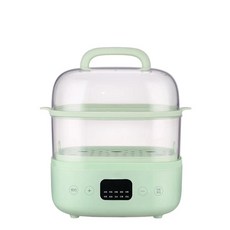 DMWD 가정용 전기 스팀기 더블 레이어 계란 밥솥 아침 식사 기계 용기 따뜻한 24 시간 예약 220V, Green, 1개