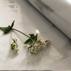 주방 시트지 코너용 대리석 방수인테리어 싱크대 방유 인조 무늬 코팅, 화이트 플라워 패턴 5m