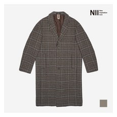 NII 남성 드롭숄더 울체크 싱글코트_NNXELVWA211