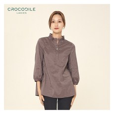 크로커다일레이디 직영_잔체크 넥프릴 블라우스_CLCFBL103