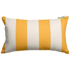 Majestic Home Goods Yellow Vertical Stripe Indoor / Outdoor Small Throw Pillow 20” L x 5” W x 12” H, 1