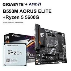 GIGABYTE AORUS ELITE 마더보드 및 AMD Ryzen 5 5600G R5 5600G CPU 마더보드 세트 프로세서 소켓 AM4 DDR