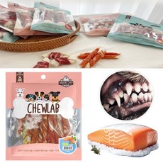 야외외출 애견껌 비숑 연어스틱 소가죽껌13p 5개 애견간식 오리껌 대형견껌