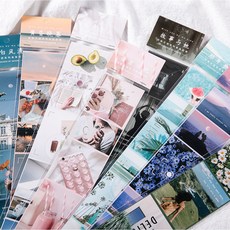 인스타 감성 풍경 칼선 사진 실사 반투명 종이 스티커, 7. 민트버스 (ST-115)