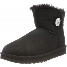 UGG 여자 미니 베일리 버튼 블링 윈터 부트 블랙 5B US