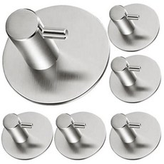 일상도구 초강력 접착식 붙이는 자국안남는 벽고리, sliver 6pcs/set, 6개