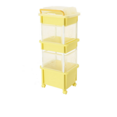 리빙스마일 기저귀 정리함 직사각 3단 일반 A형, yellow, 2개