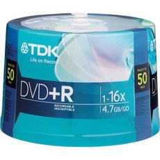 TDK 16X DVD+R 50 Pack Spindle model DVD+R47FCCB50M, 상세내용참조