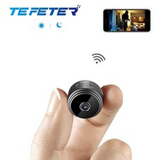 TEFETER WIFI 미니 카메라 홈 카메라 야간에 사용 가능 웹캠, 검정