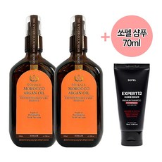 [정품]쏘헤어 모로코 아르간 오일 리파인드 더블 케어 에센스 100ml 2개 + 탈모 샴푸 70ml