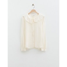 로엠 러플카라 리본끈 블라우스