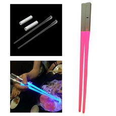 ZCD 재사용 가능한 LED 광선 검 젓가락 젓가락 주방 파티, 260x10x10mm, ABS, 분홍
