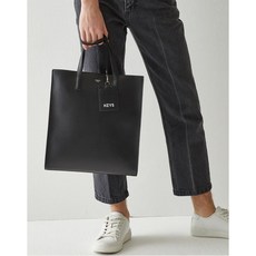 헤지스 악세서리 남성 20FW [Online Limited]블랙 실버로고 크로스 겸용 토트백 HJBA0F949BK