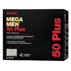 GNC 메가맨 50 플러스 비타팩 30팩 Mega Men Vitapak 30, 30회분, 1개