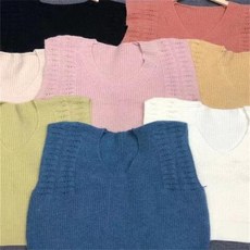  겨울 여성 조끼 스웨터 탱크 풀오버 가을 민소매 니트 맥시 빈티지 오버사이즈 Y2k 상의 