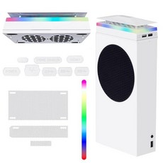 Cooling Fan for Xbox Series S Dustproof System with 3 Speed 400043004500RPM and 7 Modes RGB Light, white, 1개