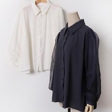 인데일리 패션 코디 쉬폰 블라우스 7만원대 선물 여리한 무드세련된 빅사이즈 여성의류 E-1717612