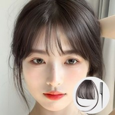 스윗래블 여자 시스루 뱅 인모 앞머리 가발, 1개, 블랙