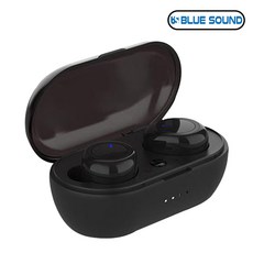 블루사운드 BS-BT500 블랙 완전무선이어셋 블루투스5.0 이어폰 커널형 한국어 음성지원 멀티버튼 핸드폰