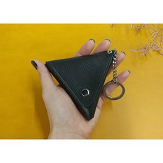 가죽 삼각동전지갑 키홀더 동전지갑 가죽키링 핸드메이드 미니파우치