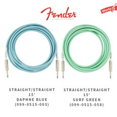 펜더 베이스 일렉 기타케이블 오리지널 4.5m straight, SURF GREEN