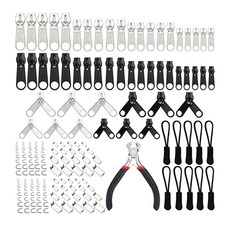 JC 183x 지퍼 수리 키트 금속 지퍼 헤드 교체 + 설치 플라이어 세트, As Described, 1개