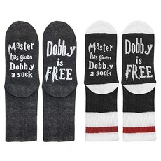 2 Pair Master Has given Dobby a Socks Dobby Is Free N 2쌍의 주인이 도비에게 양말을 선물했습니다. 도비는 무료입니다. 참신한 면 크루 양