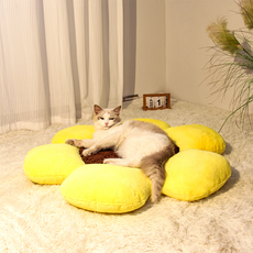 Lazy Planet 반려동물 강아지 고양이 좋아하는 해바라기 대형 방석, 옐로우