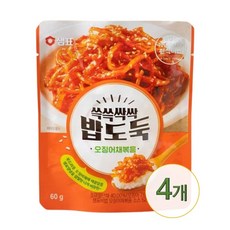 샘표 반찬 쓱쓱싹싹 밥도둑 오징어채볶음, 60g, 4개