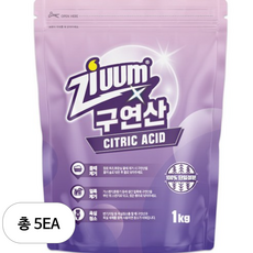 슈가버블 지움 분말 구연산, 1kg, 5개