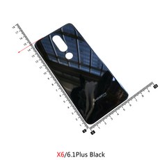 노키아 X5 5.1 플러스 X6 6.1 플러스 TA-1102 TA-1105 TA-1108 TA-1109 TA-1112 TA-1120 1199 유리 하우징 배터리 후면 커버 + 스티, X6 6.1 Plus Black
