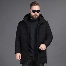 후드 하프기장 마저도 모자 남자 오버핏 빅사이즈 남성의류 겨울폼 와이드 루즈핏 뚱뚱함 그레이 오리털 덕다운 겨울탑